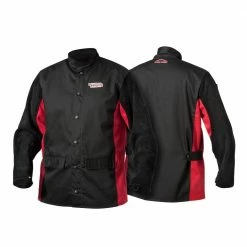 LINCOLN SHADOW Black Leather Sleeved Welding Jacket - Size XL K2986-XL