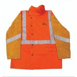 UNIMIG Hi-Vis Flame Retardant Welding Jacket With Leather Sleeves XL UMWJ2730XL