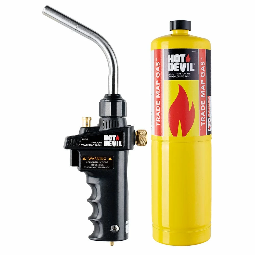 HOT DEVIL +40% Quicker Map-Pro Trig Act & Gas Brazing Torch Kit HD027 1 HOT DEVIL +40% Quicker Map-Pro Trig Act & Gas Brazing Torch Kit HD027